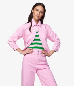 comprar cazadora mujer benetton rosa precio barato online