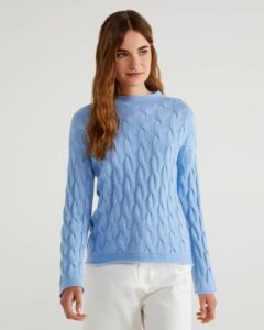 comprar jersey mujer benetton azul precio barato online