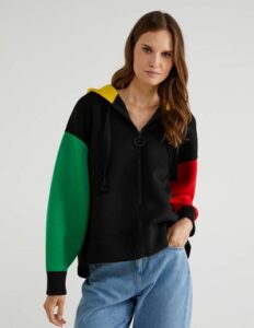 comprar sudadera mujer benetton con capucha barata